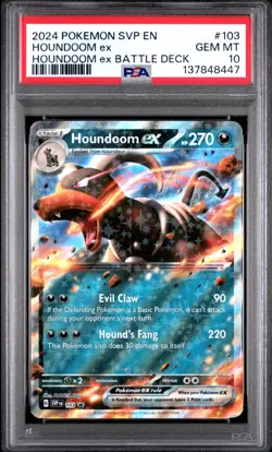 Houndoom EX Battle Deck 2024 Pokemon Scarlet & Violet #103 PSA 10 - Image 1