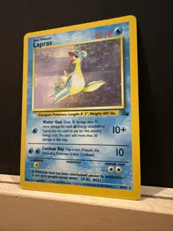 Pokemon TCG Lapras Holo Unlimited Fossil Card 10/62 WOTC MP Vintage Rare - Image 3
