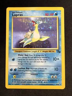 Lapras 10/62 Fossil Holo HP Pokemon Vintage Card - Image 1
