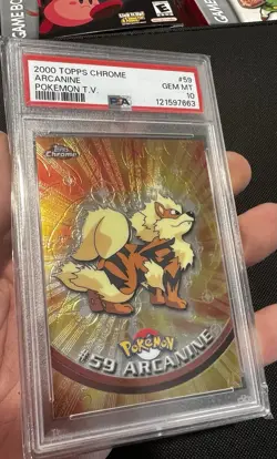 2000 Topps Chrome #59 Arcanine Pokemon T.V. PSA 10 Low Pop - Image 3