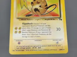 Pokemon Raichu 29/62 Unlimited Fossil Rare HP - Image 2