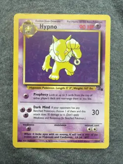 Pokemon TCG Hypno Fossil Card 23/62 Unlimited Rare - Image 1