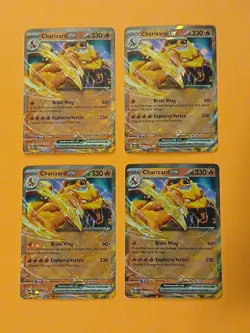 Pokemon Scarlet & Violet 151 Charizard ex 006/165 Rare Cards x4 Playset - Image 1