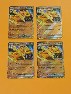 Pokemon Scarlet & Violet 151 Charizard ex 006/165 Rare Cards x4 Playset - Image 2