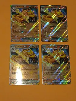 Pokemon Scarlet & Violet 151 Charizard ex 006/165 Rare Cards x4 Playset - Image 3