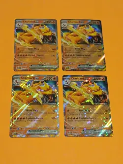 Pokemon Scarlet & Violet 151 Charizard ex 006/165 Rare Cards x4 Playset - Image 4