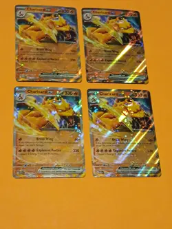Pokemon Scarlet & Violet 151 Charizard ex 006/165 Rare Cards x4 Playset - Image 5