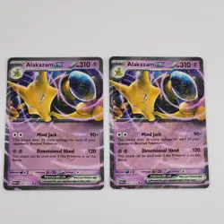 x2 Pokemon TCG Alakazam EX 065/165 Scarlet Violet 151 Holo NM/M Card Lot 2023 - Image 1