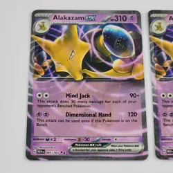 x2 Pokemon TCG Alakazam EX 065/165 Scarlet Violet 151 Holo NM/M Card Lot 2023 - Image 2