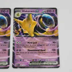 x2 Pokemon TCG Alakazam EX 065/165 Scarlet Violet 151 Holo NM/M Card Lot 2023 - Image 3