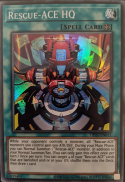 Rescue-Ace HQ - Super Rare OP21-EN011 YuGiOh TCG Card - Image 1
