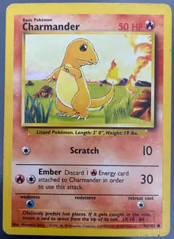 Charmander 46/102 Base Set Unlimited | MP | Pokemon Trading Card TCG - Image 1