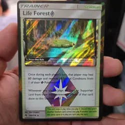 Pokemon TCG SM Lost Thunder 180/214 Life Forest Prism Star Rare Card NM - Image 1