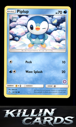 Piplup (32) 32/156 Pokemon Common SM - Ultra Prism Card LP - Image 1