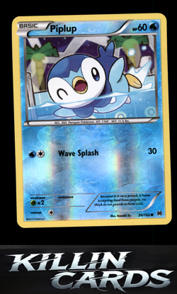Reverse Holofoil Piplup 36/162 Pokemon Common XY - BREAKthrough Card LP - Image 1