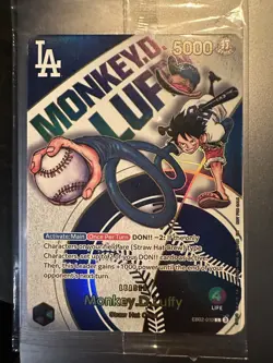 【SEALED】 Dodgers x ONE PIECE Monkey D. Luffy EB02-010 Night Promo Card English - Image 1