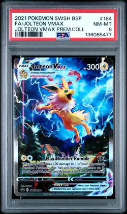 Jolteon VMAX SWSH184 SWSH: Sword & Shield Promo Cards Holo PSA Near Mint 8 - Image 1