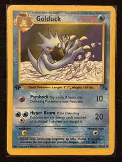 Pokemon TCG Golduck Fossil 1st Edition Uncommon Card 35/62 - Image 1