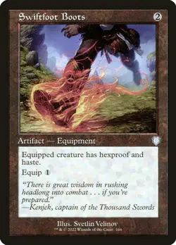 🔥MTG Swiftfoot Boots (Retro Frame) - Commander: The Brothers' War NEAR MINT🔥 - Image 1
