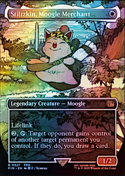 MTG Stiltzkin, Moogle Merchant (Borderless) - FINAL FANTASY (FIN) FOIL NM - Image 1