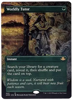 MTG Dominaria Remastered Worldly Tutor (Borderless) MINT/NM x1 - Image 1