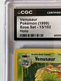 1999 Pokemon Venusaur Base Set Unlimited Holo 15/102 CGC 5.5 - Image 2