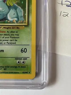 1999 Pokemon Venusaur Base Set Unlimited Holo 15/102 CGC 5.5 - Image 4