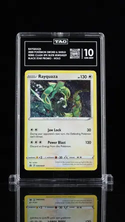 2020 POKEMON BLACK STAR PROMOS COSMOS HOLO #SWSH029 RAYQUAZA TAG 10 - Image 1