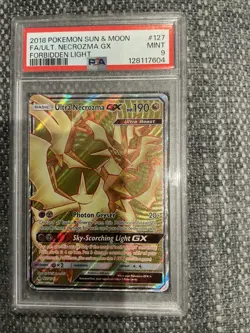 2018 Pokemon Sun & Moon Forbidden Light Ultra Necrozma GX 127 PSA 9 - Image 1