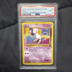 2000 Pokemon League Black Star Promo Mew #8 PSA 9 Mint - Image 1