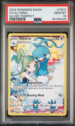 2022 POKEMON SWORD & SHIELD SILVER TEMPEST #TG11 FULL ART/ALTARIA PSA 10 - Image 1
