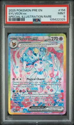 2025 POKEMON PRISMATIC EVOLUTIONS SPECIAL ILLUSTRATION RARE SYLVEON EX PSA 9 - Image 1