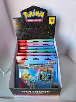 Pokemon Prismatic Evolutions Tech Sticker Collection (Lot of 12) Sealed W/Box - Image 1