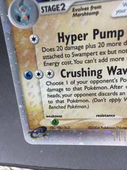 2004 Team Magma Vs Team Aqua Swampert EX 95/95 Holo Rare Pokemon TCG LP - Image 5
