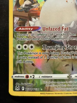 Pokemon Snorlax TG10/TG30 Swsh11: Lost Origin Trainer Gallery Holo (NM) - Image 4