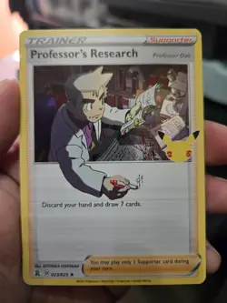 Pokemon Celebrations Professor's Research 023/025 Holo Rare NM Professor Oak - Image 1