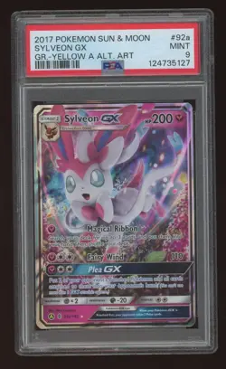 Pokemon Sun & Moon Guardians Rising 92a Alt Art Yellow A Sylveon GX PSA 9 MINT - Image 1