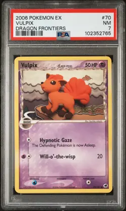 2006 POKEMON EX DRAGON FRONTIERS #70 VULPIX PSA 7 - Image 1