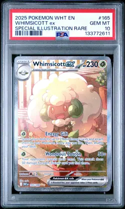 2025 Pokemon Wht En- #165 Whimsicott Ex Special Illustration Rare PSA 10 - Image 1