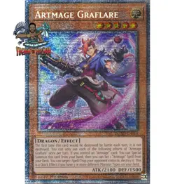 Yugioh! 1x Artmage Graflare DUAD-EN010 Starlight Rare 1st Ed NM - Image 1