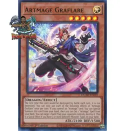 Yugioh! 1x Artmage Graflare DUAD-EN010 Ultra Rare 1st Ed NM - Image 1