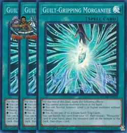 Yugioh! 3x Guilt-Gripping Morganite DUAD-EN070 Super Rare 1st Ed NM - Image 1