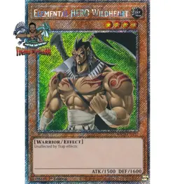 Yugioh! 1x Elemental HERO Wildheart RA03-EN157 Platinum Secret Rare 1st Ed NM - Image 1