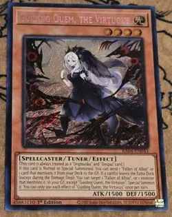 Yugioh Guiding Quem, the Virtuous RA04-EN043 1st Edition Secret Rare LP - Image 1