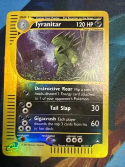Tyranitar 40/147 Reverse Holo Rare Aquapolis Pokemon Card NM/VLP - Image 1