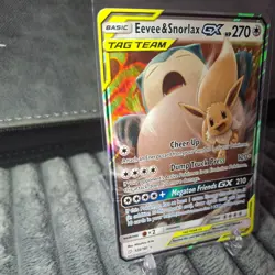 Pokemon Eevee & Snorlax GX 120/181 Sun and Moon Team Up Tag Team Card LP+ - Image 3