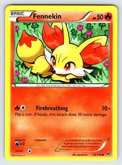Fennekin 25/162 2015 XY Breakthrough Pokemon Card TCG Non Holo Common - VLP - Image 1