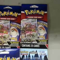 LOT 4x Pokemon TCG Mystery Pack w/ 1 Foil Guaranteed 2024 NEW 90 CARDS - Image 3