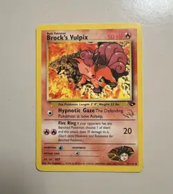 BROCK'S VULPIX W Stamp 💫 Pokemon Card - WOTC Promo - Gym Challenge - 37/132 LP! - Image 1