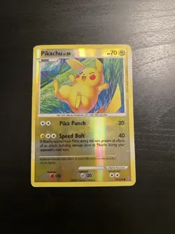 Pokemon TCG Pikachu 70/100 Reverse Holo Card Stormfront Damaged - Image 1